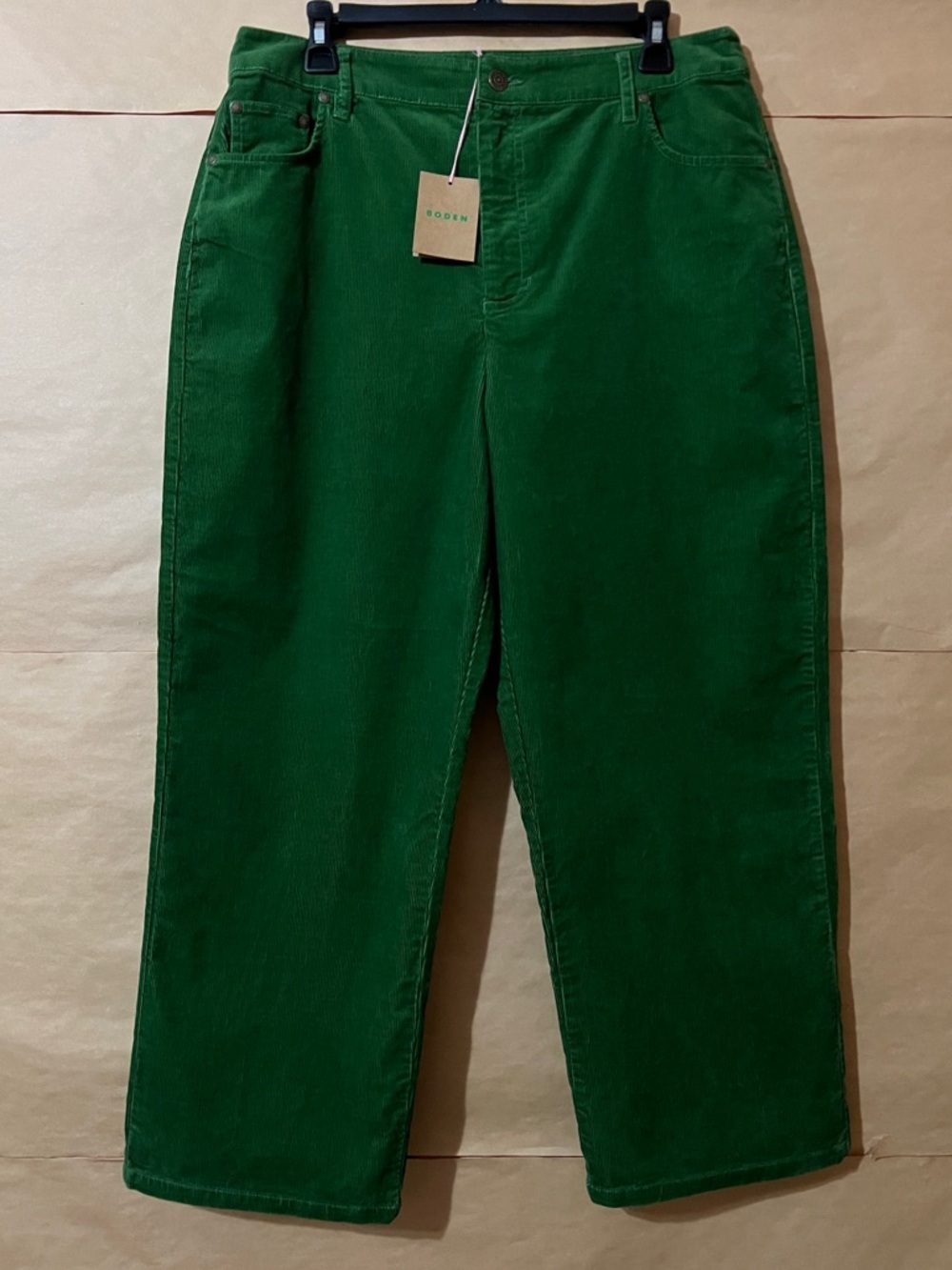 Boden | NWT High Rise Straight Cord Jeans Wide Leg Corduroy Green Size 10